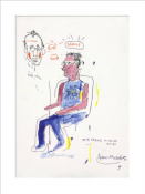 Basquiat Sketch of Keith Haring poster