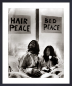 John Lennon in bed with Yoko Ono, poster