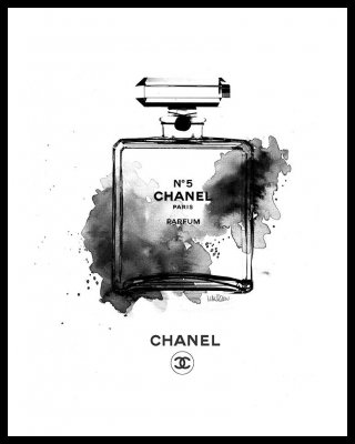 Chanel Bottle B & W