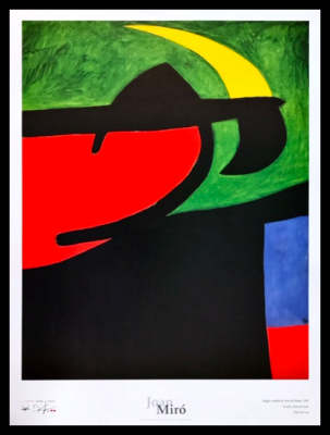 Joan Miro, Poster - Välj mellan inramning med exklusiv svart träram eller enbart postern.  Motivet har en vit kant som framhäver