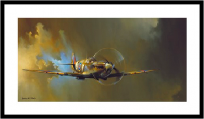 Barrie Clarks berömda avbildning av en Spitfire -poster